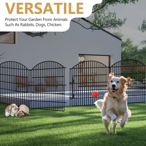 10 panels garden fence animal barrier with lock on a desk or shelf