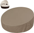 Easy-Going Heavy Duty 600D Outdoor Daybed Cover 88 Inch UV Resistant Patio Round Sofa Cover Waterproof Outdoor Canopy Daybed Sofa Cover with Air Vent 88" Dia x 35"/18" H, Camel
