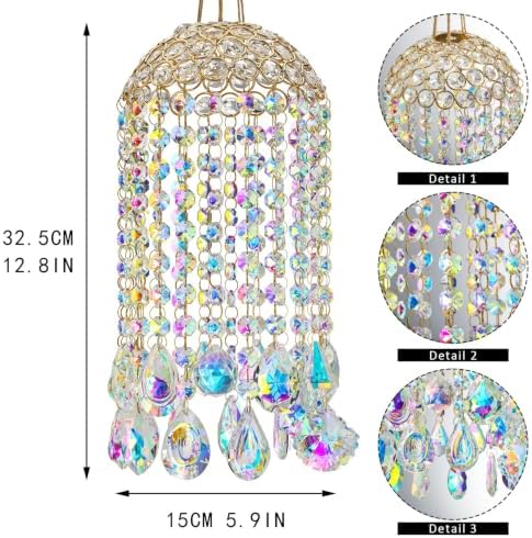 12.8'' crystal wind chime suncatchers wind chimes for, side view