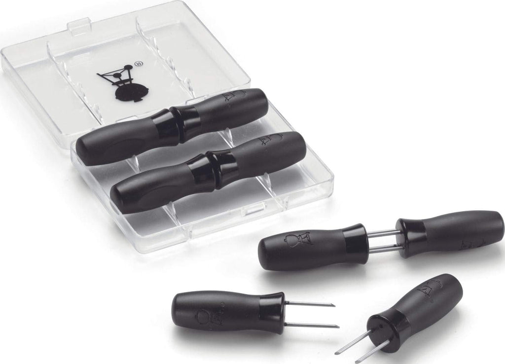 Weber® 8-Piece Corn Holder Set with Storage Case | 8 Corn Picks with Comfortable Nylon Grips & Thumb Grooves, Stainless-Steel Prongs for Safe, Easy Corn‑on‑the‑Cob Eating