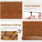 natural reed fencing rolls, decorative bamboo fencing 2ft, front angle view