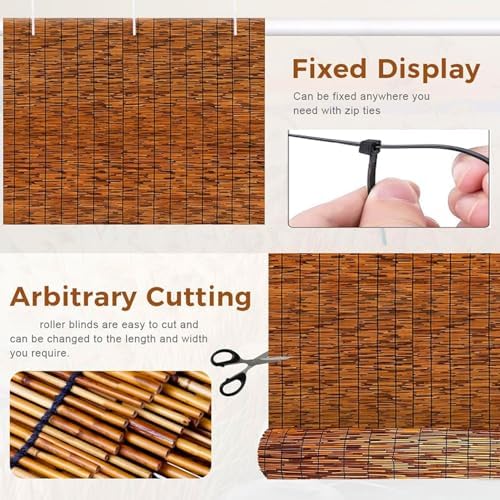 natural reed fencing rolls, decorative bamboo fencing 2ft, front angle view