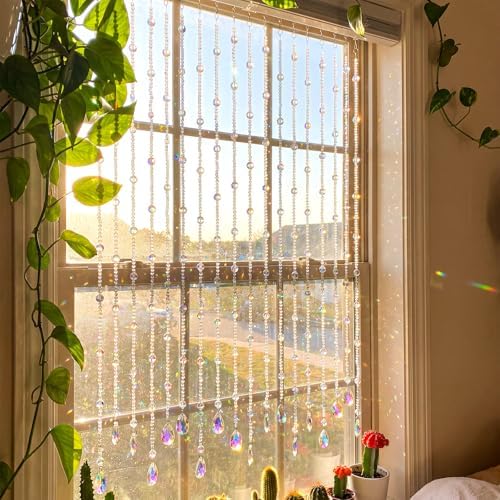 suncalla 12 pcs crystal garland strands colorful crystals, side view