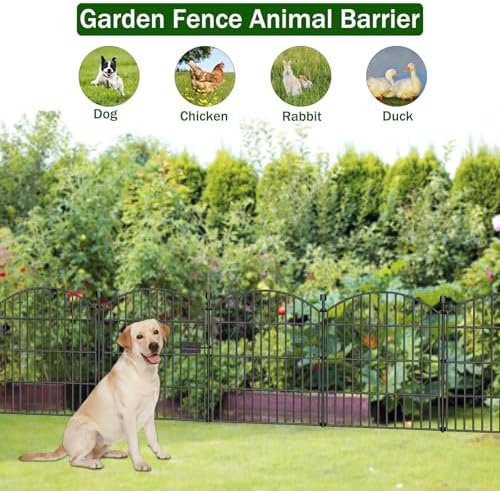 10 panel no dig decorative garden fence with showing dimensions