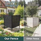3 panels outdoor air conditioner fence, 48" w, side view