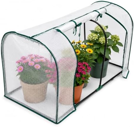 portable mini greenhouse, 55x32x28 inches pe cover with, main product view