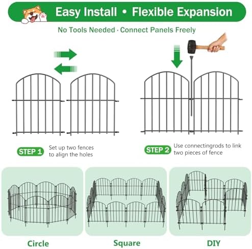 no dig garden fence panels, dog fence outdoor, close-up detail