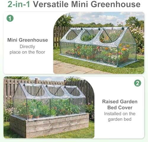 aoodor mini greenhouse for indoor and outdoor plant, close-up detail