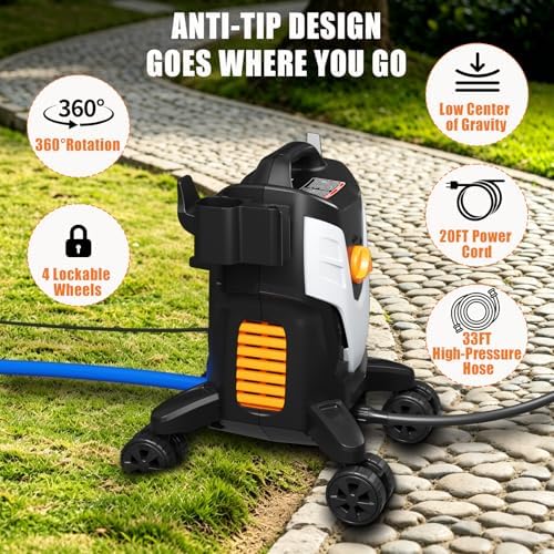 electric pressure washer 4500psi 2.8 gpm with anti-tipping, package contents