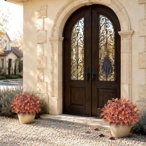 artificial fall boxwood topiary ball tree for front, view 9