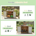 outdoor storage cabinet with 4 wheels and handle, front angle view