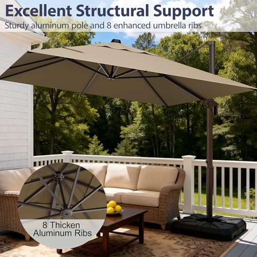 9' x 12' cantilever patio umbrella rectangle outdoor shown in use