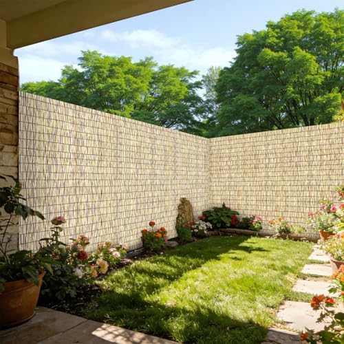 bamboo reed fencing, natural reed fence rolls 3x10ft, close-up detail