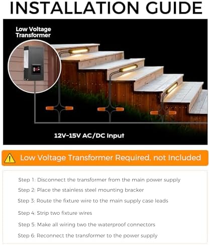 CLOUDY BAY [6 Pack] 7 Inch 12V-15 VAC/DC Low Voltage Hardscape Lighting Paver Light,Retaining Wall Lights Outdoor,IP65 Waterproof, 5W 2700K Soft White,Frost Lens Deck Step Light