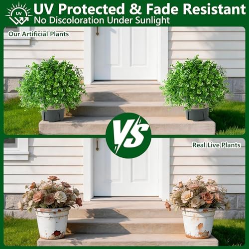 florisso fake plants artificial boxwood topiary, 2 pack, package contents