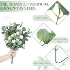giegxin 270 pcs mixed artificial eucalyptus leaves stems, close-up detail