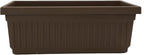 The HC Companies Venetian Window Planter Box w/Drain Plug - Long Planter Box for Windowsills, Balconies & More - Plastic Large Rectangular Planters for Herbs & Flowers (30" Chocolate, Pack of 1)