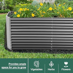 land guard 8x4x3ft rectangular galvanized raised garden beds on a desk or shelf