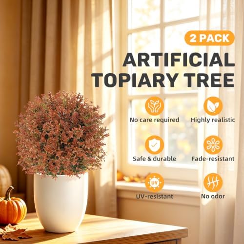 artificial fall topiary ball outdoor trees,uv resistant shown in use