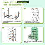 eagle peak mini greenhouse for indoor outdoor, 27x19x64, front angle view