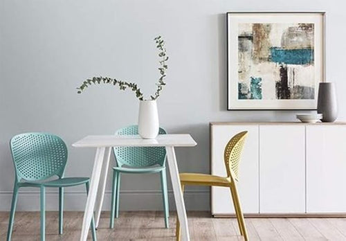 2xhome Set of 3 Patio Dining Chairs | Modern Stackable Outdoor Pool Side Chair | Weather Resistant Plastic for Yard, Porch, Balcony, Kitchen, Teal