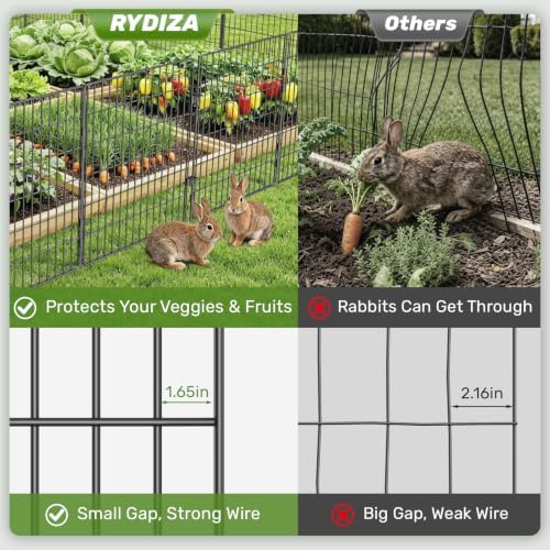3-layer no dig metal dog fence for yard, side view