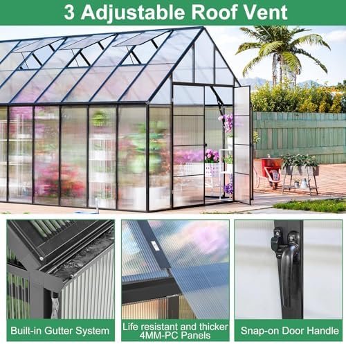 cdcasa 16.5x10.2x10 ft greenhouse for outdoors, extra large on a desk or shelf