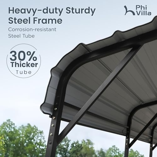 phi villa 12x30 carport, metal carports canopy heavy, close-up detail