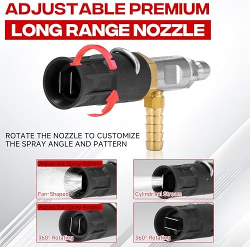 adjustable long-range chemical injection, 2-2.5 gpm, 45ft hose, package contents