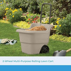 suncast 2-pack multipurpose rolling lawn and garden utility shown in use