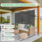 6ft outdoor metal privacy screen – decorative privacy shown in use