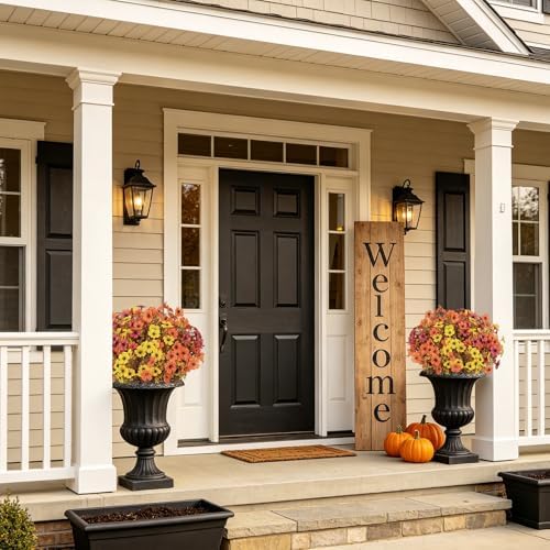 36 bundles artificial fall flowers for outdoors faux, front angle view