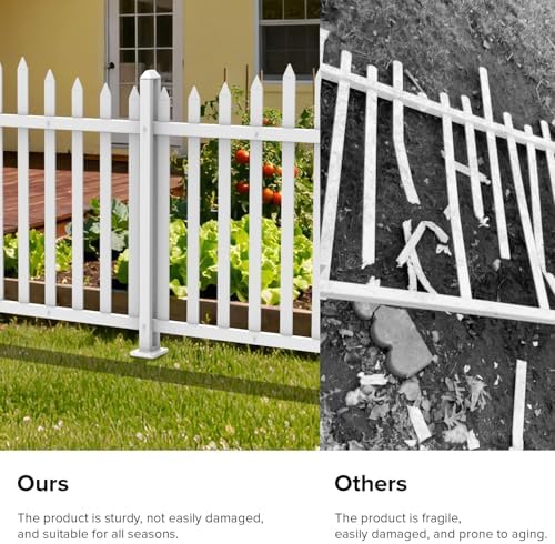 3 sets vinyl picket fence panels white 84''wx36''h on a desk or shelf