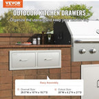vevor outdoor kitchen drawers 30"w x 10"h x, side view
