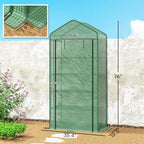 outsunny 5 tier mini greenhouse small portable 76" on a desk or shelf