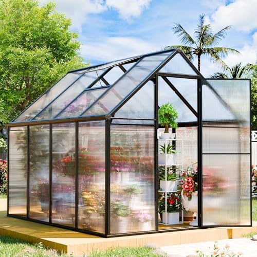 polycarbonate greenhouse kit,8x6x6 ft outsides heavy duty green, main product view