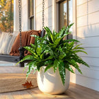 artificial greenery stems fake bird nest fern faux showing dimensions