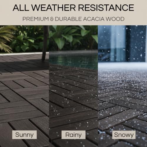 thyoi premium deck tiles, 10 pcs patio flooring showing dimensions