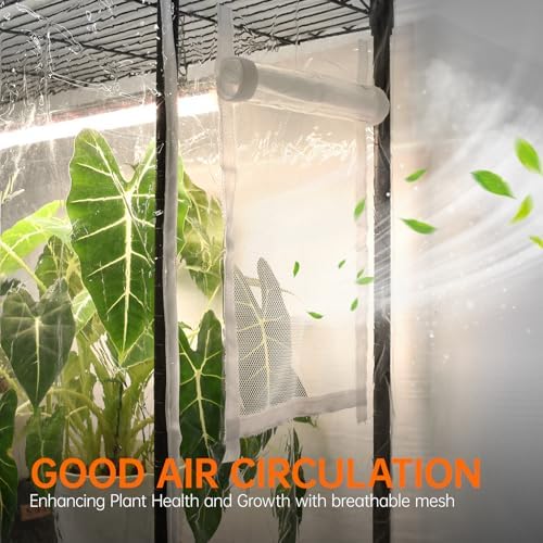 bstrip 5-tier indoor greenhouse with grow light, 35.4x13.8x71in, close-up detail