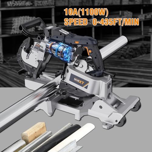 maxxt band saw with lightweight aluminum base, 10, side view