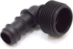 S&M 544200 Threaded Elbow 16mm x 3/4" Drip Irrigation, Black