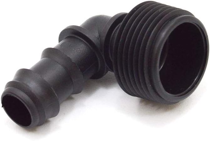 S&M 544200 Threaded Elbow 16mm x 3/4" Drip Irrigation, Black