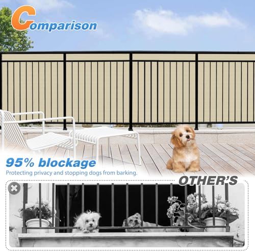 tang 3' x 50' balcony privacy screen fence, close-up detail