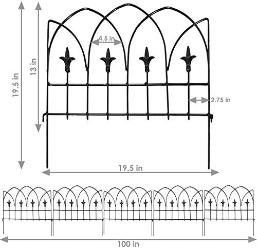 sunnydaze no dig decorative garden fence border, 5, close-up detail