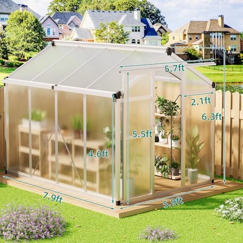 6x8 ft greenhouse - large aluminum greenhouses for, close-up detail