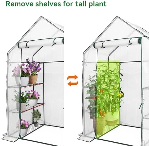 heyfurni walk in greenhouse with 3 tier 6 on a desk or shelf