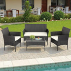 fdw 4-piece patio furniture set | black | on a desk or shelf