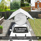 outsunny 10'x20' carport outdoor heavy duty galvanized car, close-up detail
