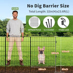 3-layer no dig metal dog fence for yard shown in use