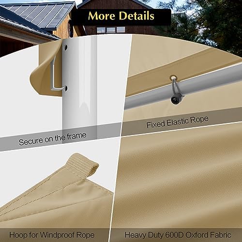 10x20 ft car canopy replacement cover, 800d waterproof, side view
